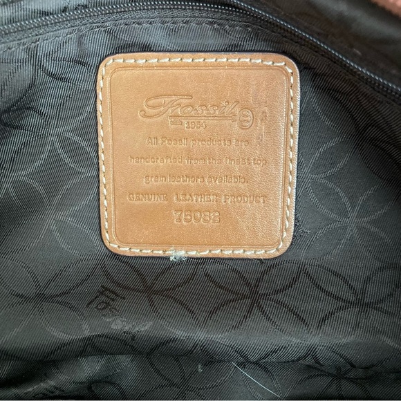 Vintage Y2K Fossil Leather Shoulder Bag Tan - Picture 10 of 12